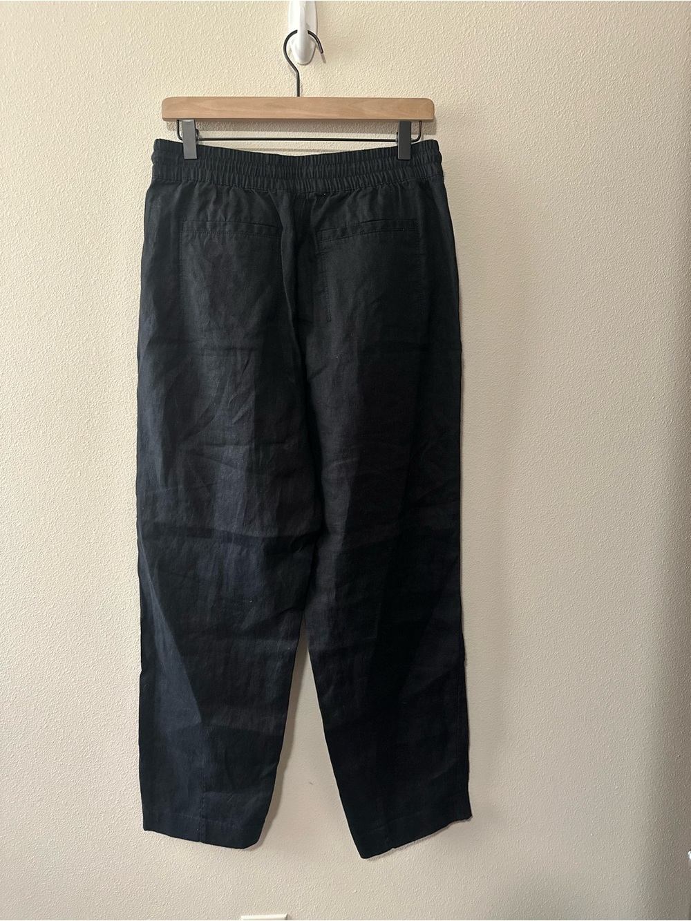 ATHLETA Retreat High Rise Linen Ankle Pant size Small Black #658556 - Picture 3 of 9